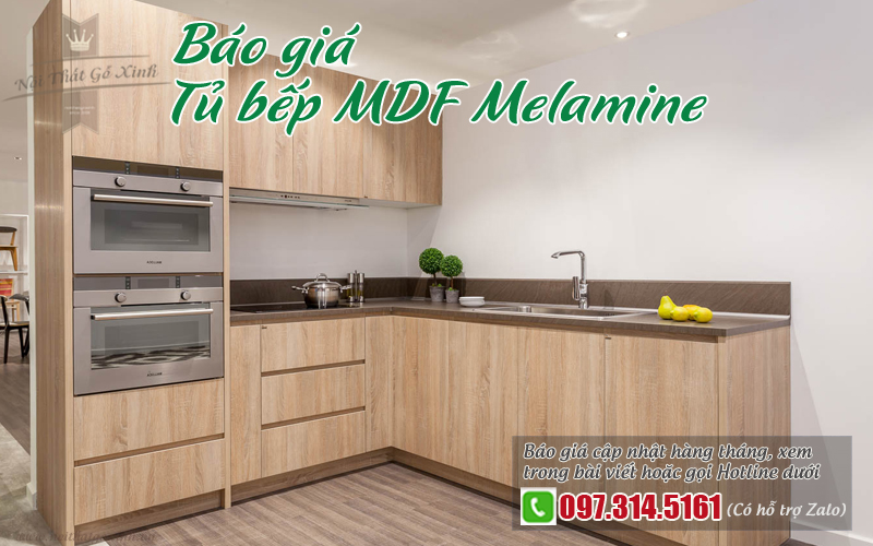 bao gia tu bep mdf melamine