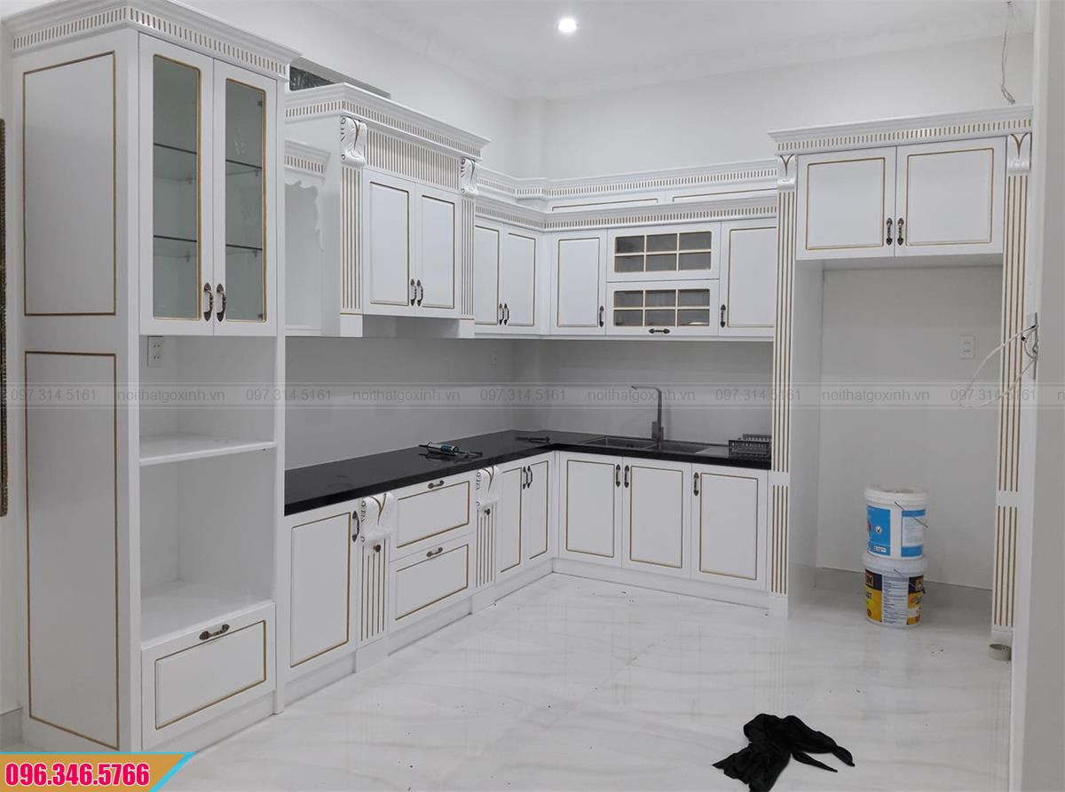 Mẫu tủ bếp chữ L